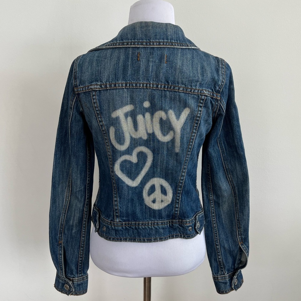 Juicy Couture Graffiti Denim Jacket Size Small